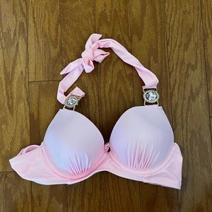 Moda Minx Baby Pink Crystal Push Up Top - M